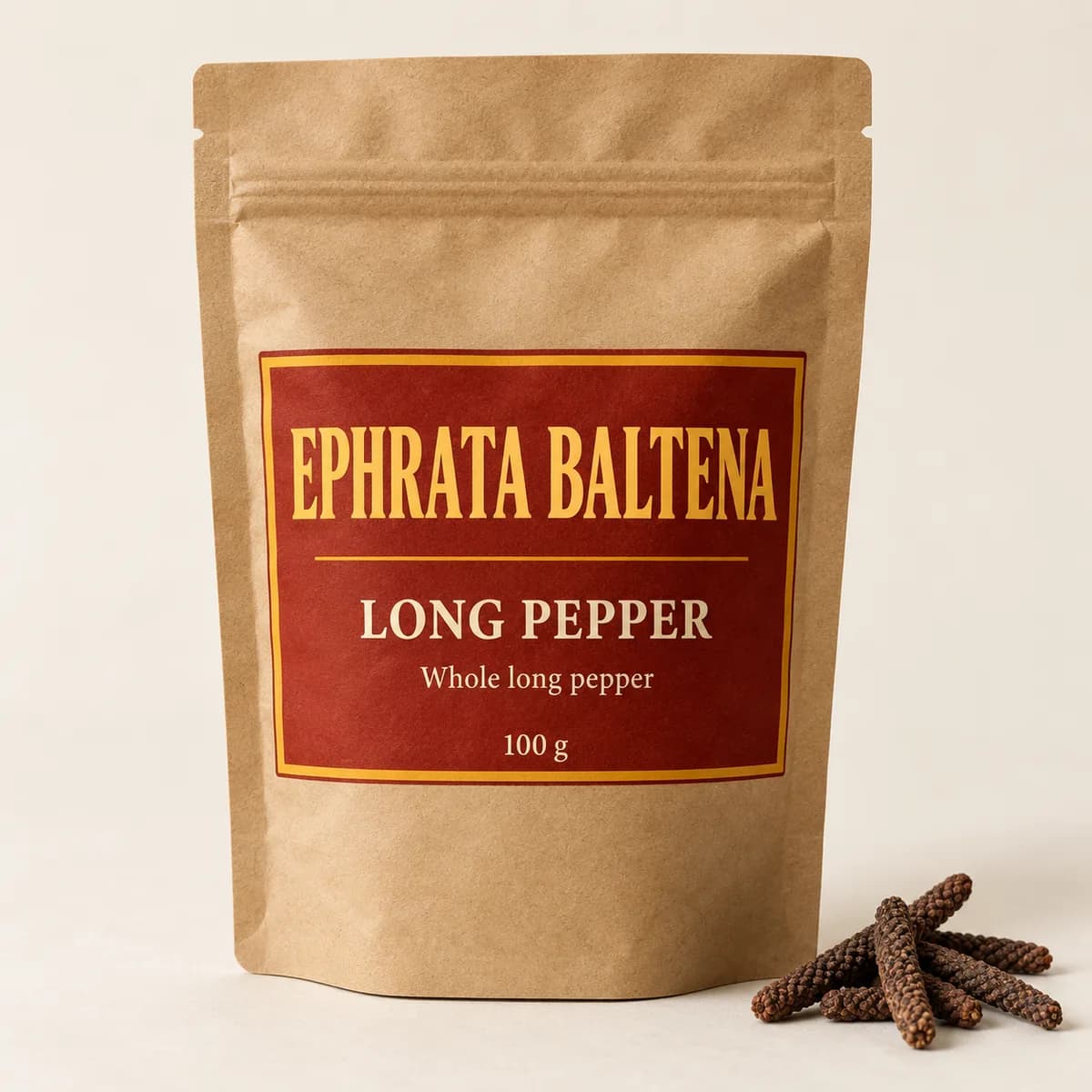 Illustration of a packaged Long pepper pouch