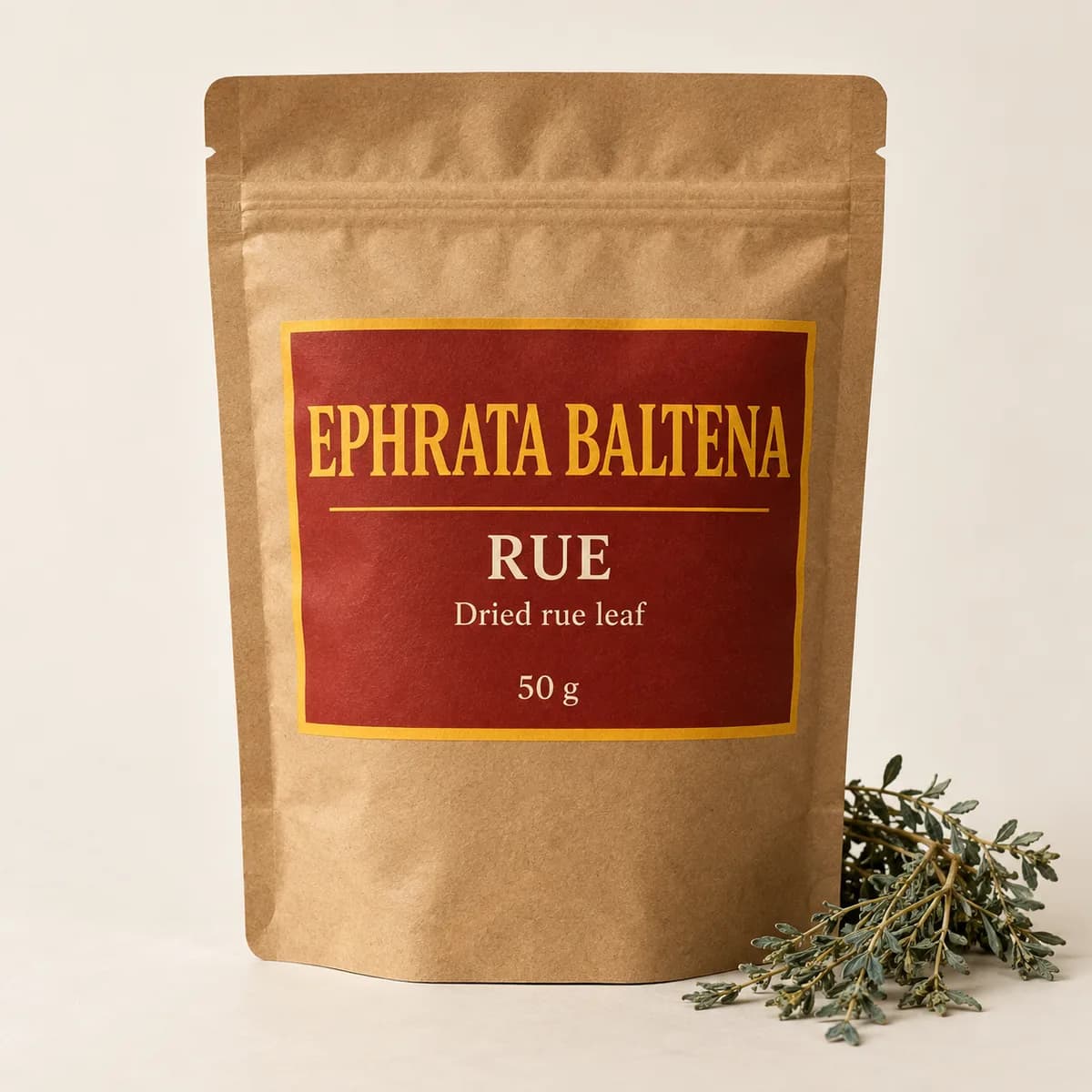 Illustration of a packaged Rue pouch