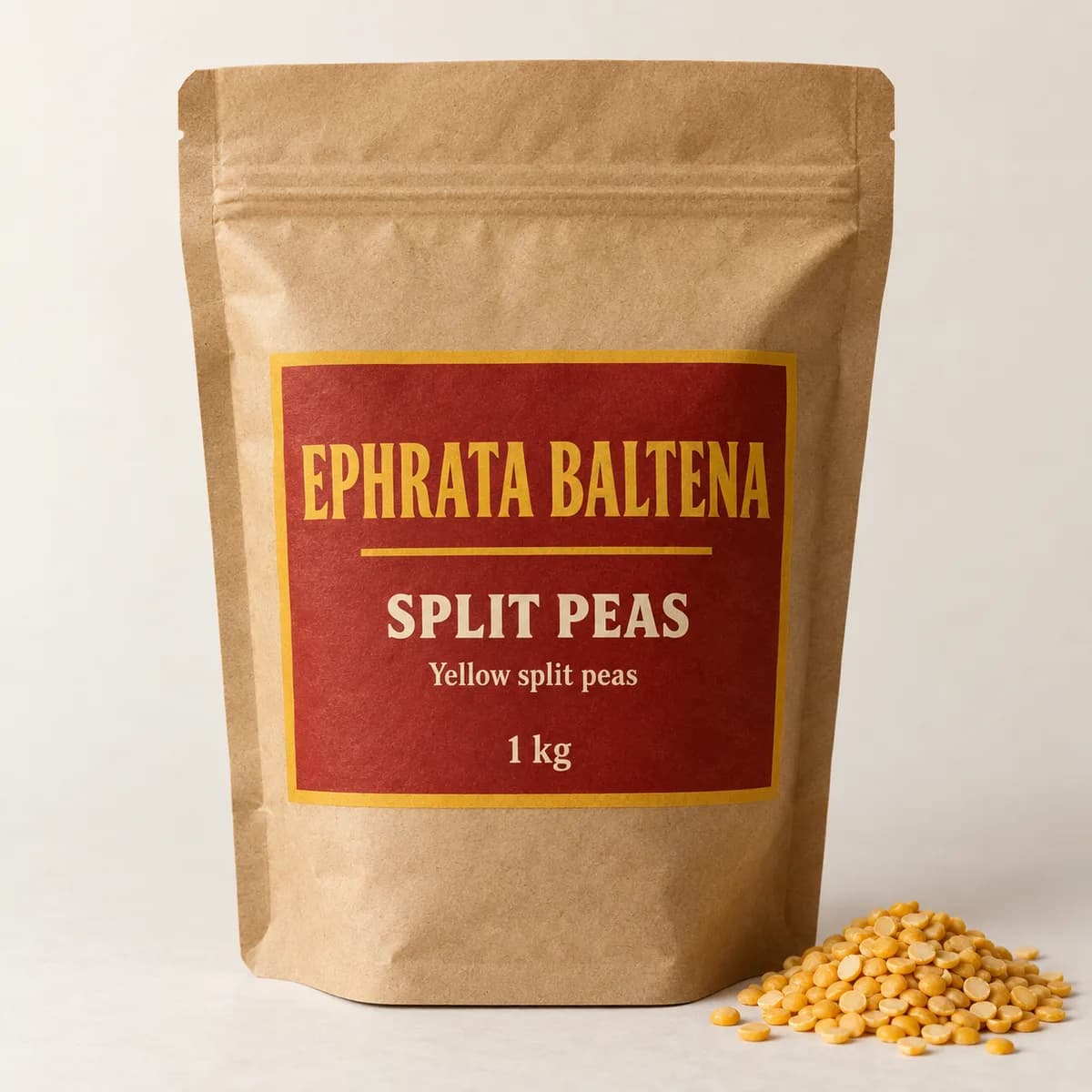 Illustration of a packaged Split peas pouch