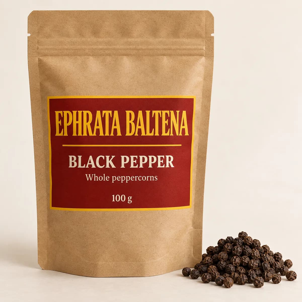 Illustration of a packaged Black pepper pouch