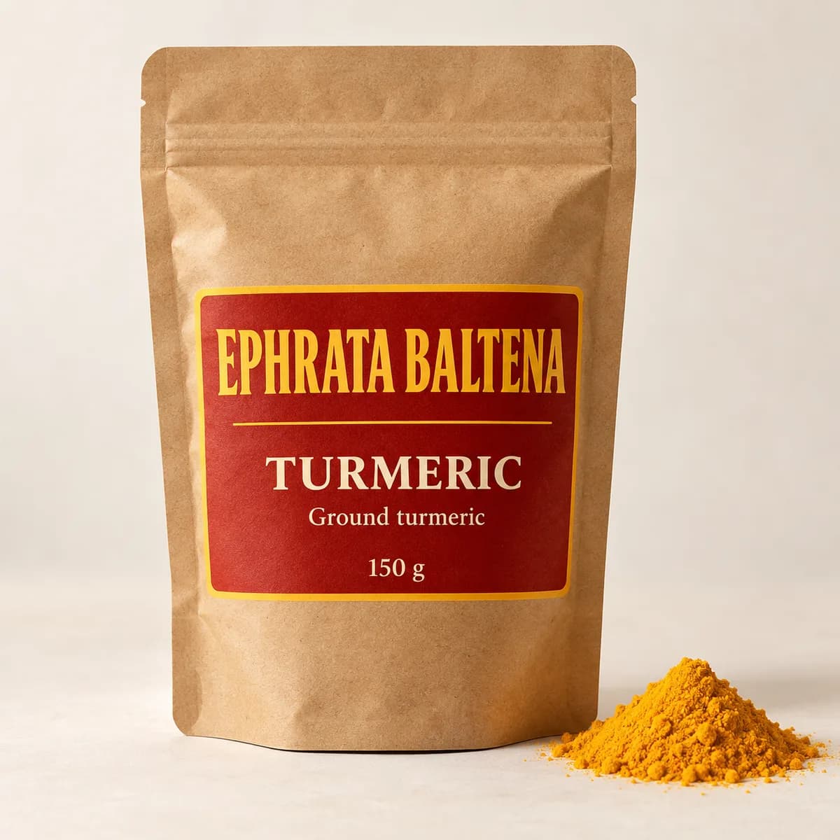 Illustration of a packaged Turmeric pouch