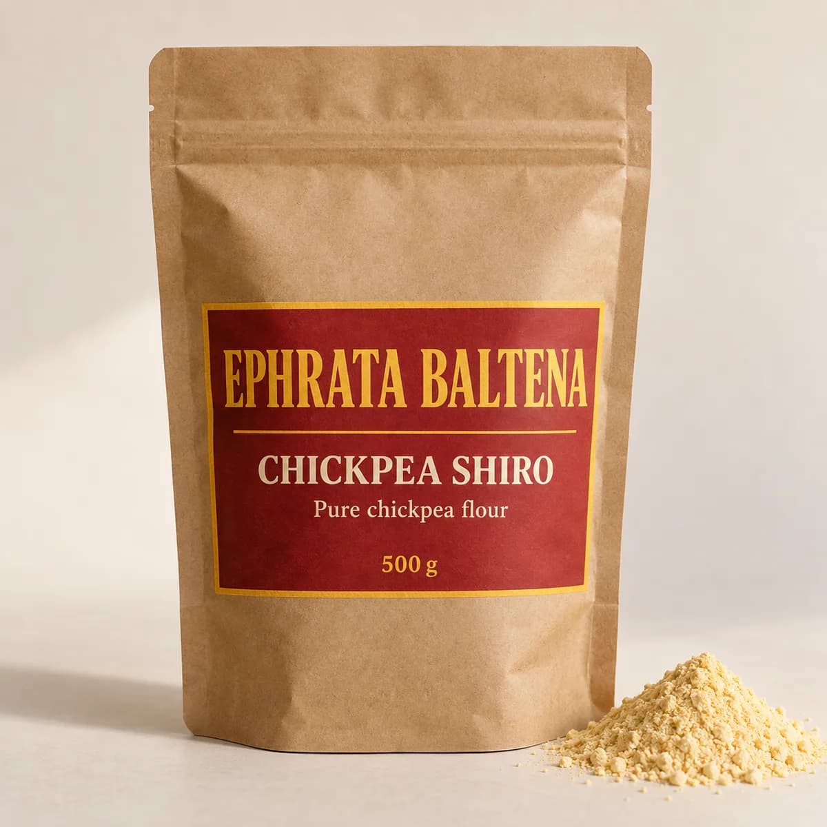 Illustration of a packaged Chickpea shiro pouch
