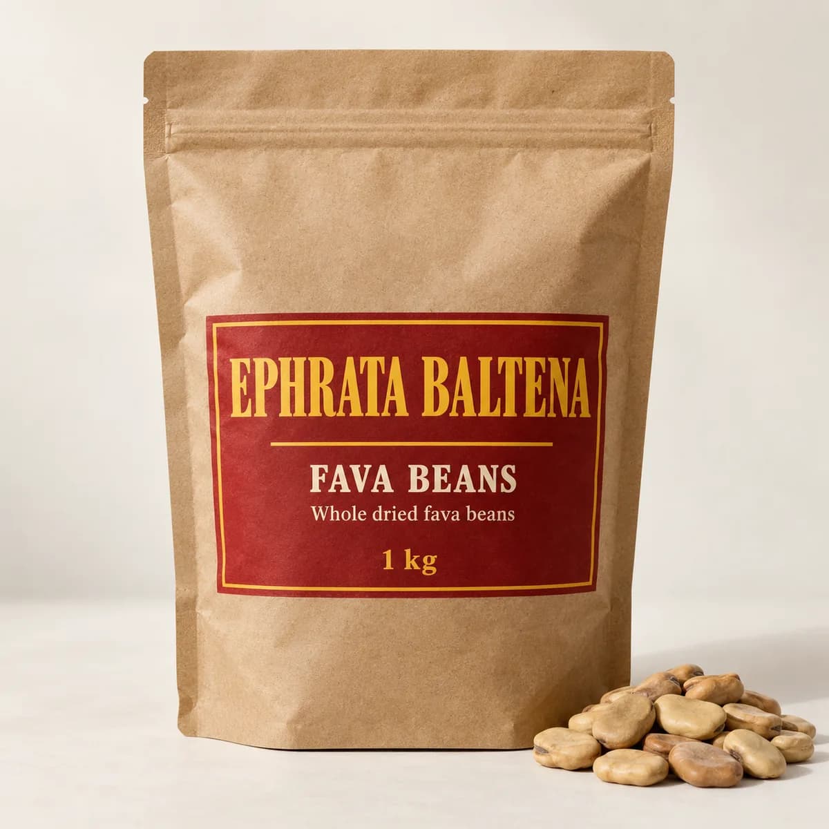 Illustration of a packaged Fava beans pouch