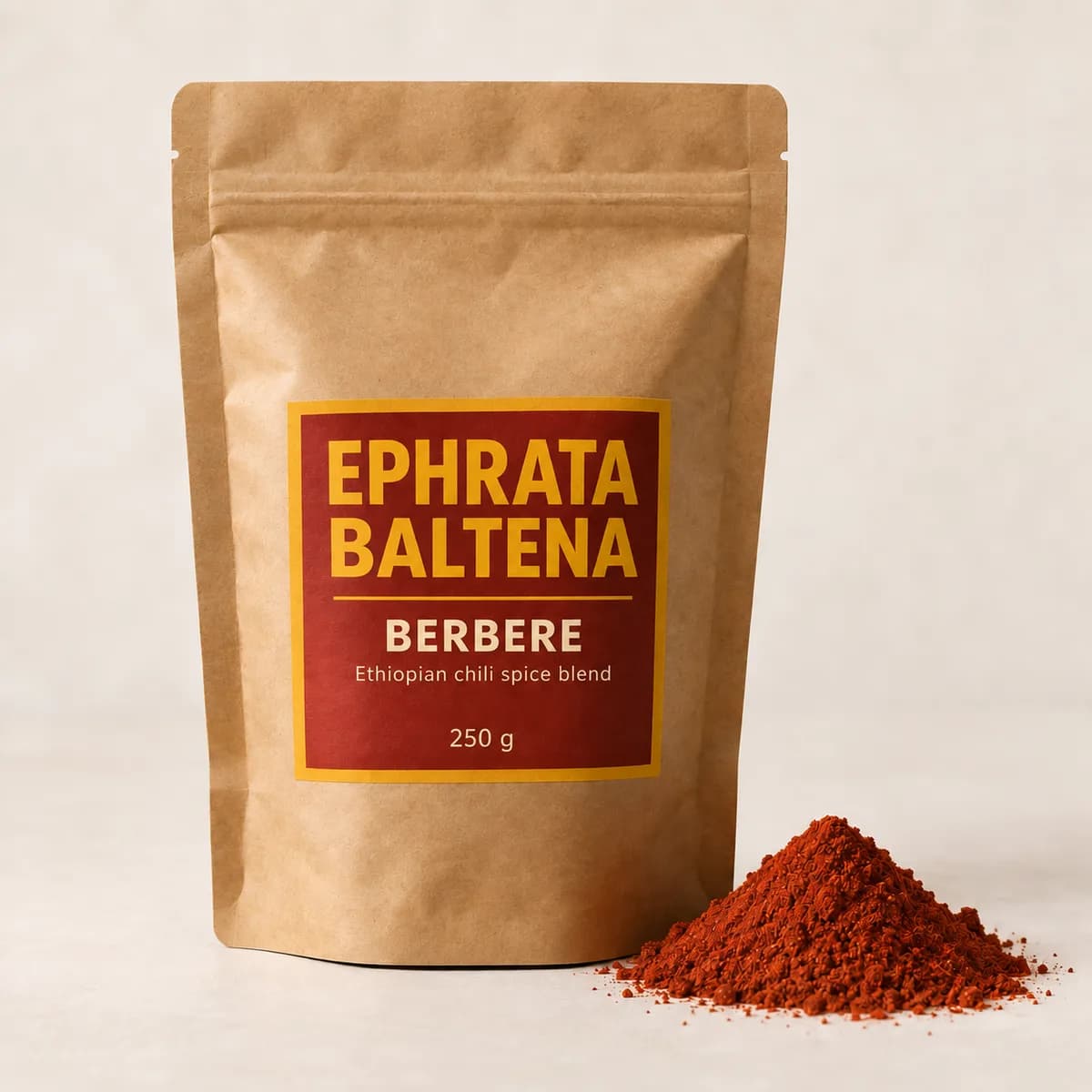 Illustration of a packaged Berbere pouch